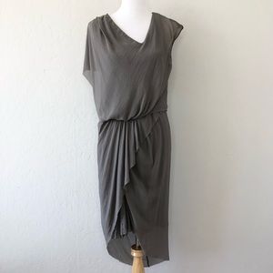 Helmut Lang Asymmetrical Draped Silk Dress